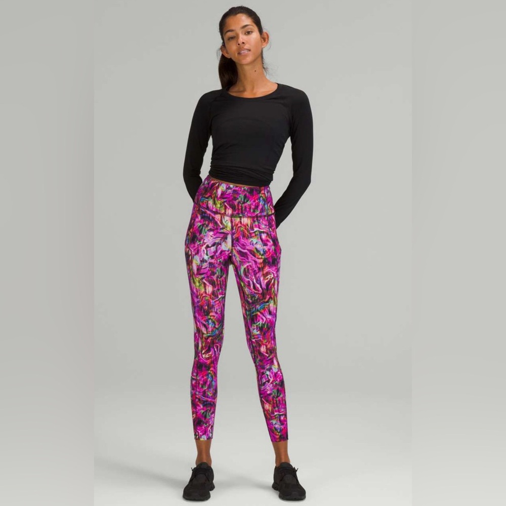 Lululemon Fast and Free High Rise Tight Hyper Flow Pink Multi Women’s Leggings